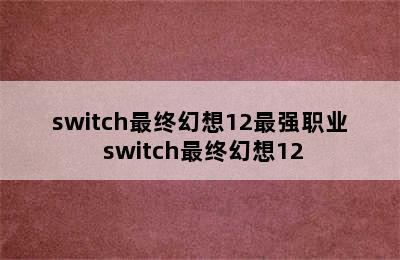 switch最终幻想12最强职业 switch最终幻想12